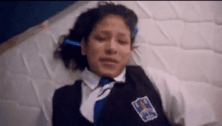 Schoolgirl caught with the uniform put